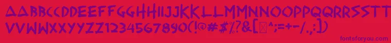 Hesrat Font – Purple Fonts on Red Background
