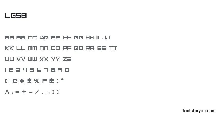 Schriftart Lgsb – Alphabet, Zahlen, spezielle Symbole