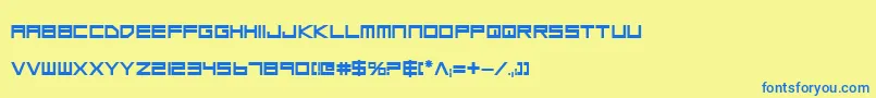 フォントLgsb – 青い文字が黄色の背景にあります。