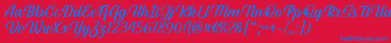 fuente Hestina Font by Keithzo 7NTypes – Fuentes Azules Sobre Fondo Rojo