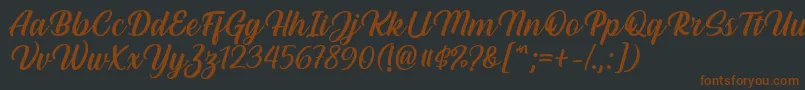 Hestina Font by Keithzo 7NTypes-fontti – ruskeat fontit mustalla taustalla