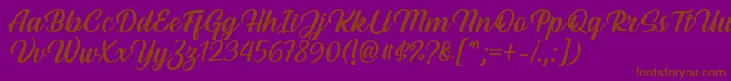 Czcionka Hestina Font by Keithzo 7NTypes – brązowe czcionki na fioletowym tle