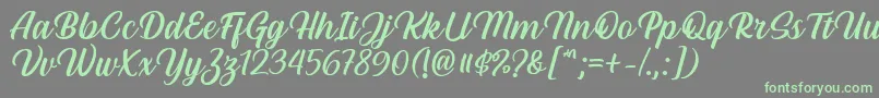 Шрифт Hestina Font by Keithzo 7NTypes – зелёные шрифты на сером фоне