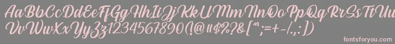 フォントHestina Font by Keithzo 7NTypes – 灰色の背景にピンクのフォント