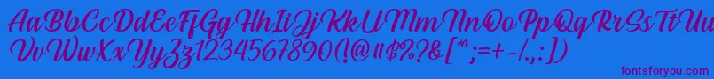 Шрифт Hestina Font by Keithzo 7NTypes – фиолетовые шрифты на синем фоне