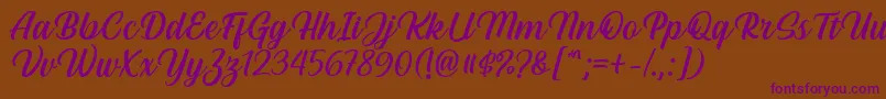 Hestina Font by Keithzo 7NTypes-fontti – violetit fontit ruskealla taustalla