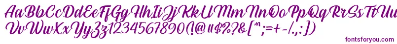Hestina Font by Keithzo 7NTypes-Schriftart – Violette Schriften auf weißem Hintergrund