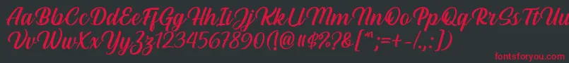 フォントHestina Font by Keithzo 7NTypes – 黒い背景に赤い文字