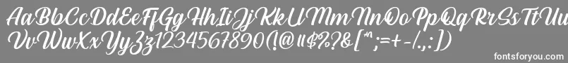 Hestina Font by Keithzo 7NTypes-fontti – valkoiset fontit harmaalla taustalla
