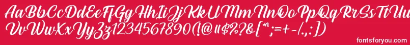 Hestina Font by Keithzo 7NTypes-fontti – valkoiset fontit punaisella taustalla