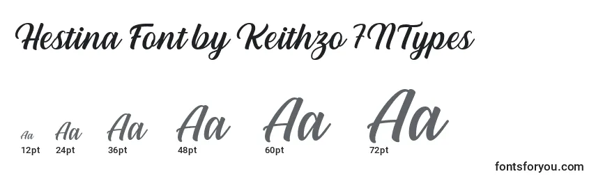Размеры шрифта Hestina Font by Keithzo 7NTypes