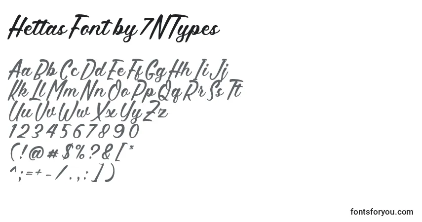 Schriftart Hettas Font by 7NTypes – Alphabet, Zahlen, spezielle Symbole