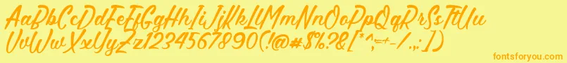 Hettas Font by 7NTypes Font – Orange Fonts on Yellow Background