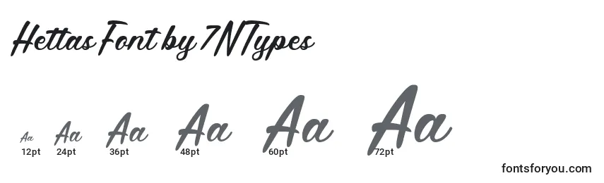 Размеры шрифта Hettas Font by 7NTypes