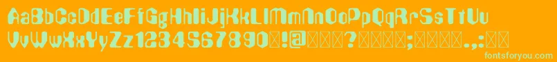 Hexadecimal-Schriftart – Grüne Schriften auf orangefarbenem Hintergrund