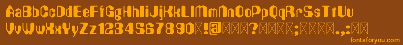 Hexadecimal-Schriftart – Orangefarbene Schriften auf braunem Hintergrund