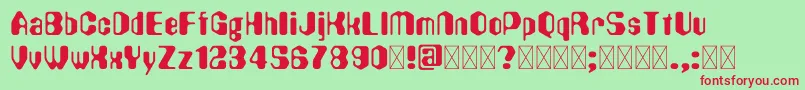 Hexadecimal Font – Red Fonts on Green Background