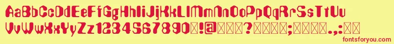 Hexadecimal Font – Red Fonts on Yellow Background