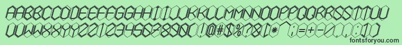HEXCELLENT Font – Black Fonts on Green Background
