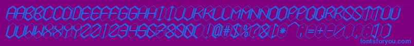 HEXCELLENT Font – Blue Fonts on Purple Background