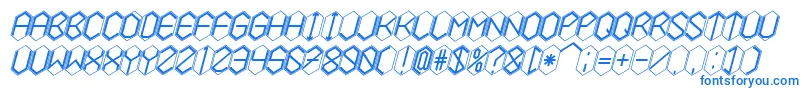 HEXCELLENT-fontti – siniset fontit valkoisella taustalla