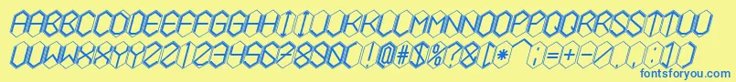 HEXCELLENT Font – Blue Fonts on Yellow Background