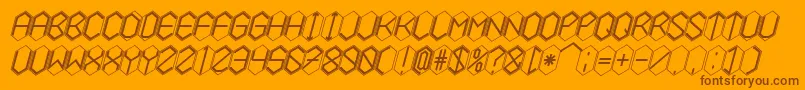 HEXCELLENT Font – Brown Fonts on Orange Background