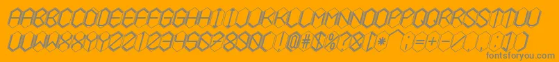 HEXCELLENT-Schriftart – Graue Schriften auf orangefarbenem Hintergrund