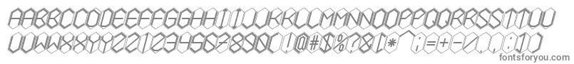 HEXCELLENT-fontti – harmaat kirjasimet valkoisella taustalla