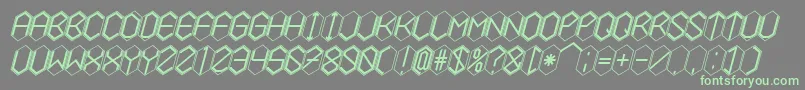 HEXCELLENT-fontti – vihreät fontit harmaalla taustalla