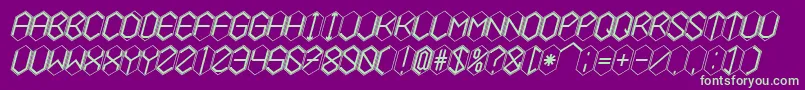 HEXCELLENT-fontti – vihreät fontit violetilla taustalla