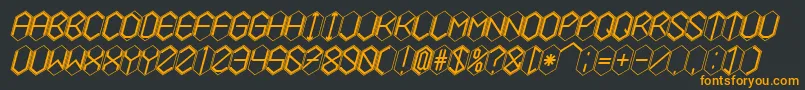 HEXCELLENT Font – Orange Fonts on Black Background