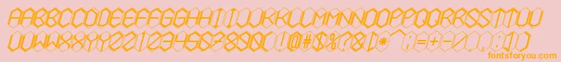 HEXCELLENT-Schriftart – Orangefarbene Schriften auf rosa Hintergrund