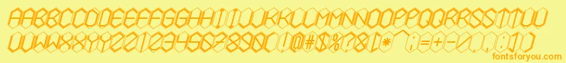 HEXCELLENT Font – Orange Fonts on Yellow Background