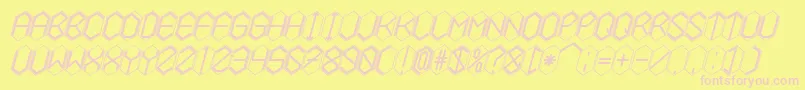 HEXCELLENT Font – Pink Fonts on Yellow Background