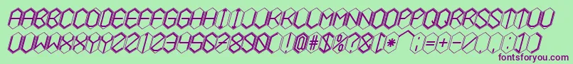 HEXCELLENT Font – Purple Fonts on Green Background
