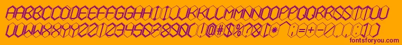 HEXCELLENT Font – Purple Fonts on Orange Background