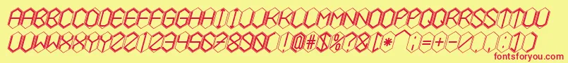 HEXCELLENT Font – Red Fonts on Yellow Background