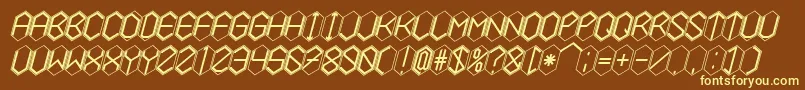 HEXCELLENT Font – Yellow Fonts on Brown Background