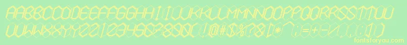 フォントHEXCELLENT – 黄色の文字が緑の背景にあります