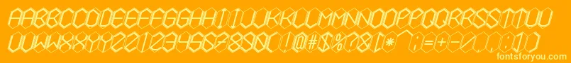 Czcionka HEXCELLENT – żółte czcionki na pomarańczowym tle