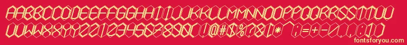 HEXCELLENT-fontti – keltaiset fontit punaisella taustalla