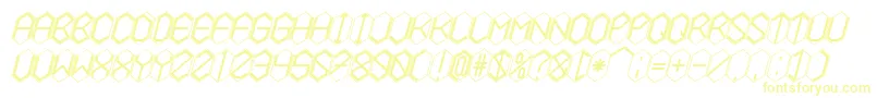 フォントHEXCELLENT – 白い背景に黄色の文字
