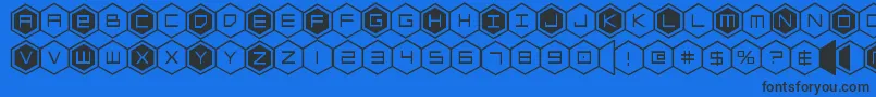 hexgon Font – Black Fonts on Blue Background