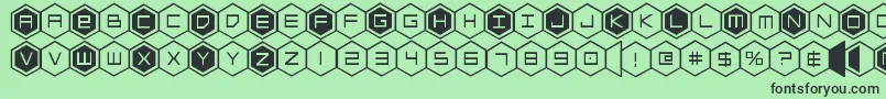 hexgon Font – Black Fonts on Green Background