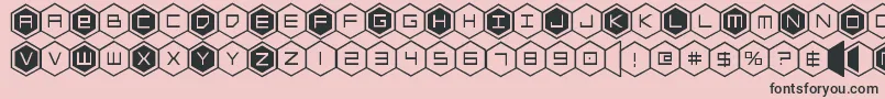 hexgon Font – Black Fonts on Pink Background