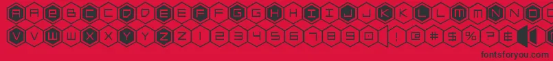 hexgon Font – Black Fonts on Red Background