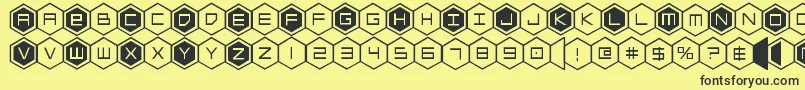 hexgon Font – Black Fonts on Yellow Background