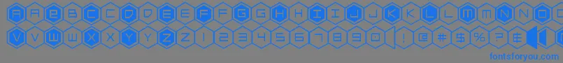 hexgon Font – Blue Fonts on Gray Background