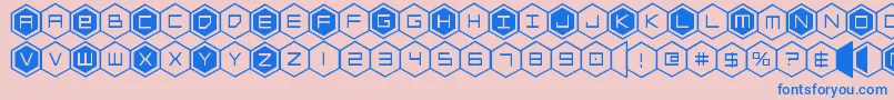 hexgon Font – Blue Fonts on Pink Background